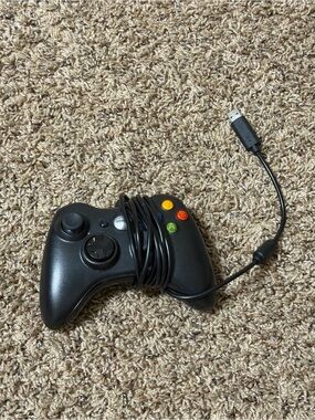 Wired Black USB Game Controller with Color Accent Buttons